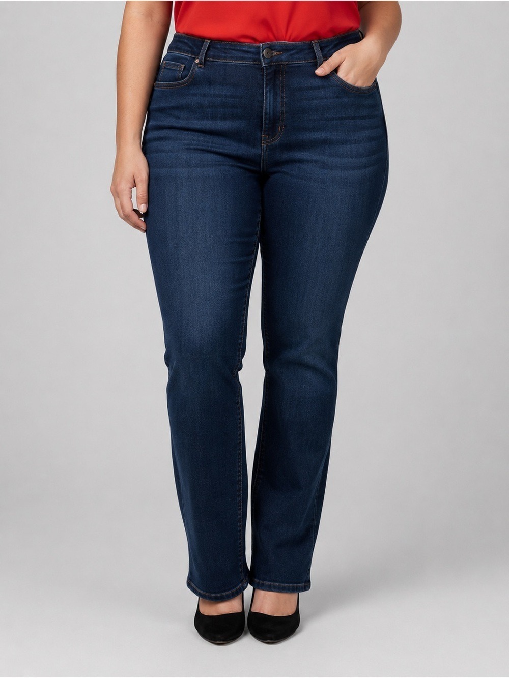 CONTRAST Jeans Dark Wash Straight Leg Plus Size 22